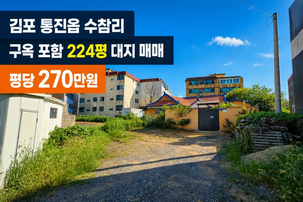 김포 통진읍 수참리 구옥 포함 224평 대지 매매 | 평당 270만원